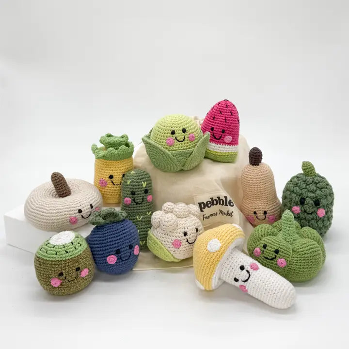 Pebble - Pretend Play Food Rattle - Farm Stand – Colorado Baby