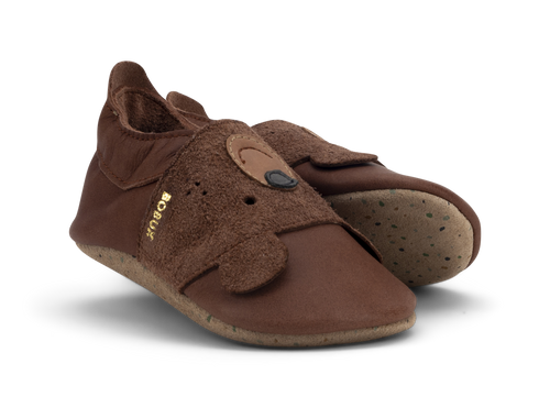 brown bear soft sole leather shoe